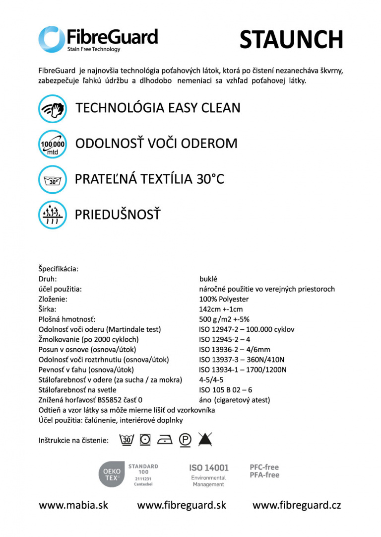 Staunch FG Technický list